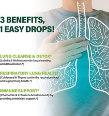 All Herbal Liquid Drops, Lobelia Extract for Lung Cleanse & Detox, Respirator…