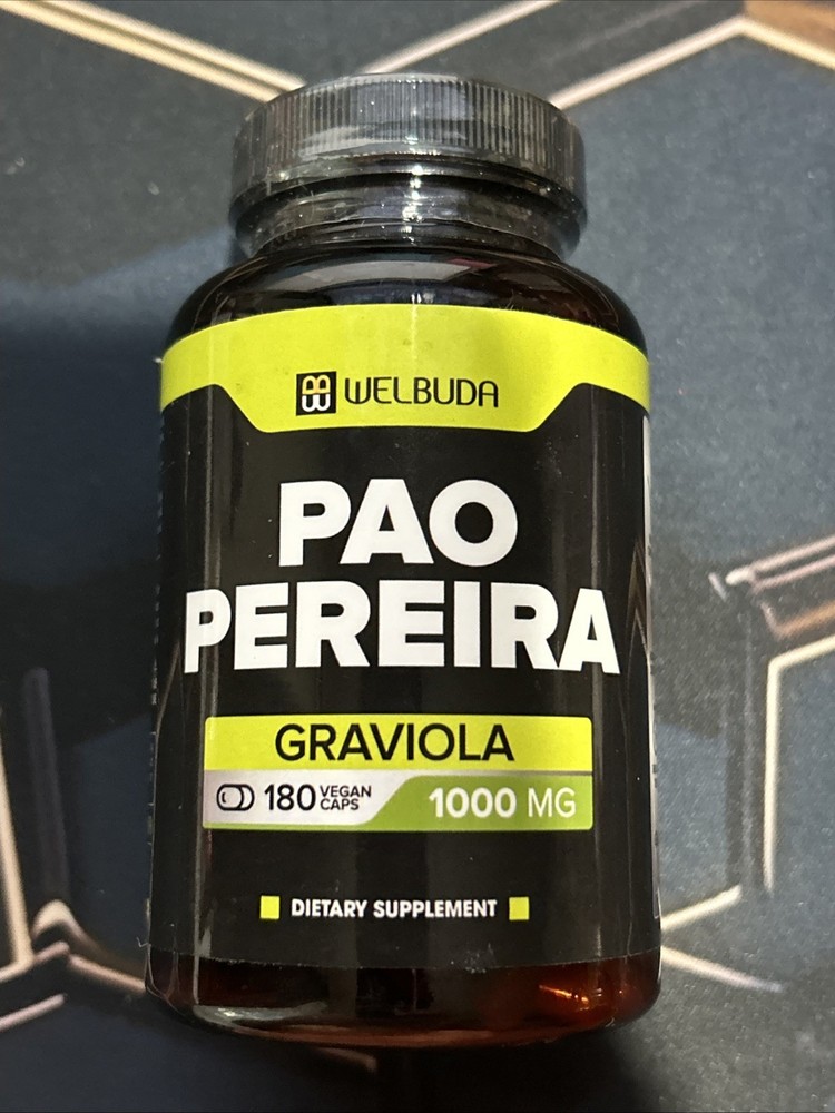 Welbuda Pao Pereira, Graviola Dietary Supplement 180 Vegan Caps Exp 07/2027