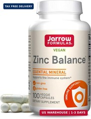Jarrow Formulas Zinc Balance 15mg Zinc with Copper Immune Support 100 Veggie Cap