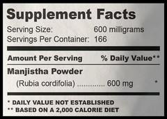 Manjistha Powder or Indian Madder | 100 Grams (3.53 Ounces) | Natural Supplement