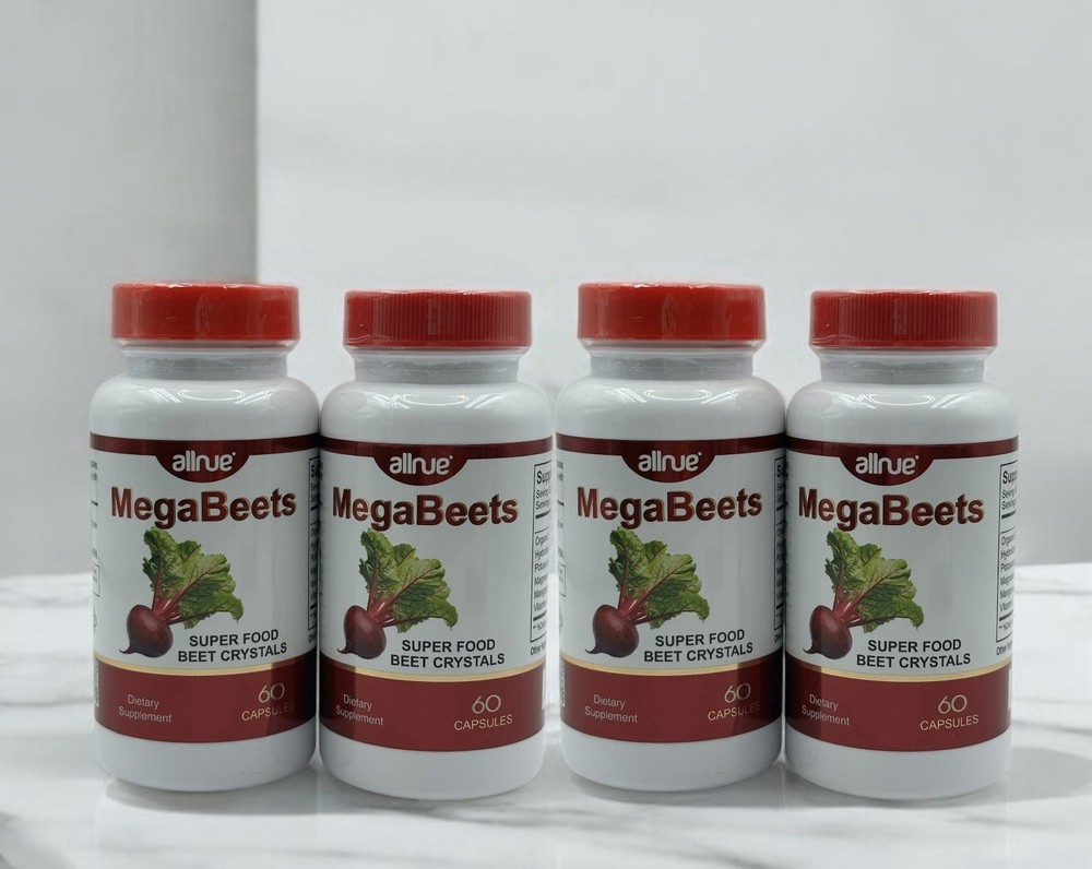 4 Mega Beets Super Food Capsulas Energy Beetroot Bones Antioxidant Stamina Pills