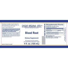 Pure Herbs: Blood Root (Red Root) – 4 oz. (Natural Herbal Extracts)
