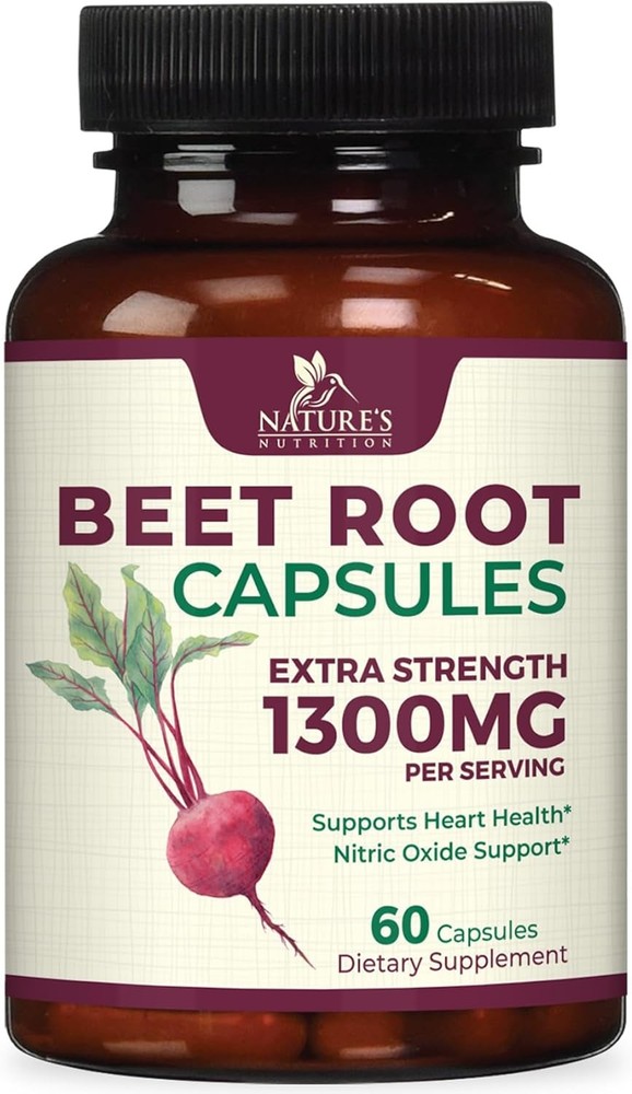 Beet Root Capsules 1300mg – Extra Strength Red Beetroot Powder Supplement – Su