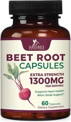 Beet Root Capsules 1300mg – Extra Strength Red Beetroot Powder Supplement – Su