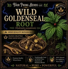 Wild Goldenseal Root Dried Whole 2026 Appalachian Harvest 2 Oz.
