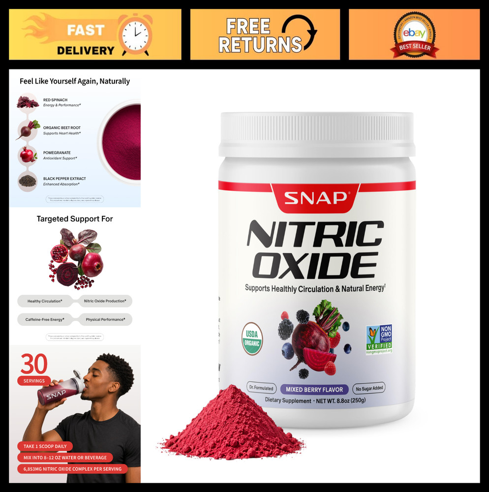 USDA Organic Beet Root Powder – Mixed Berry, 30 Servings, Nitric Oxide Boost, He