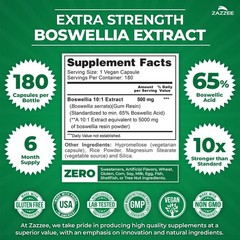 Extra Strength Boswellia 10:1 Extract, 65% Boswellic Acid, 180 Vegan Capsules…