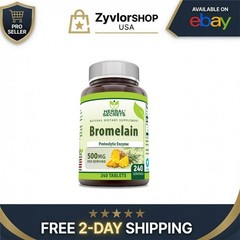Herbal Secrets Bromelain Supplement 500mg Tablets | Non-GMO | Gluten Free