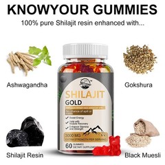 (1 Pack) Shilajit Gummies Max Strength | Pure 100% Authentic Himalayan Origin