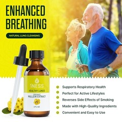 Mullein Drops for Lungs Cleanse – USDA Organic Mullein Leaf Turmeric Extract 4oz