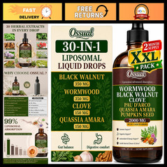 30-in-1 Wormwood Black Walnut Clove Cleanse Tincture 4oz | Gut Health & Digestiv