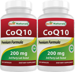 2 Pack Best Naturals CoQ10 200 mg 120 Capsules