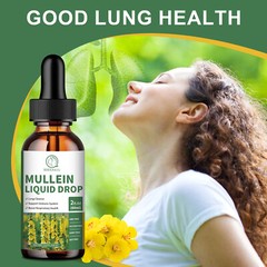 2*60ml Mullein Drops for Lungs, Detox and Cleanse Mullein Extract Supplement
