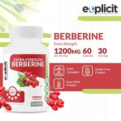 Natural Berberine HCl – Glucose Metabolism, Healthy Heart – 60ct