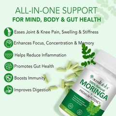 Moringa Capsules 800mg, Pure Moringa Powder Capsules Supports Energy, Joint &…
