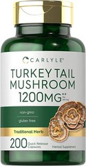 Turkey Tail Mushroom Capsule 1200mg | 200 Count | Non-GMO | by Carlyle
