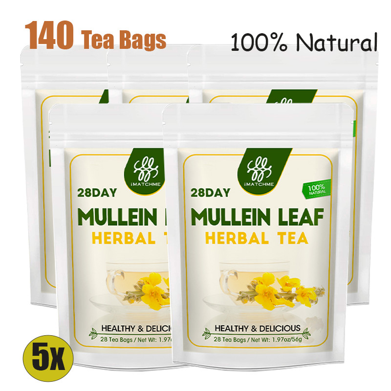 140-Day 100% Natural Mullein Leaf Tea Herbal Respiratory & Lung Detox Tea