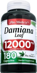 Damiana Leaf 12000 mg 180 Vegetarian Capsules Naturel Turnera Aphrodisiaca Herb