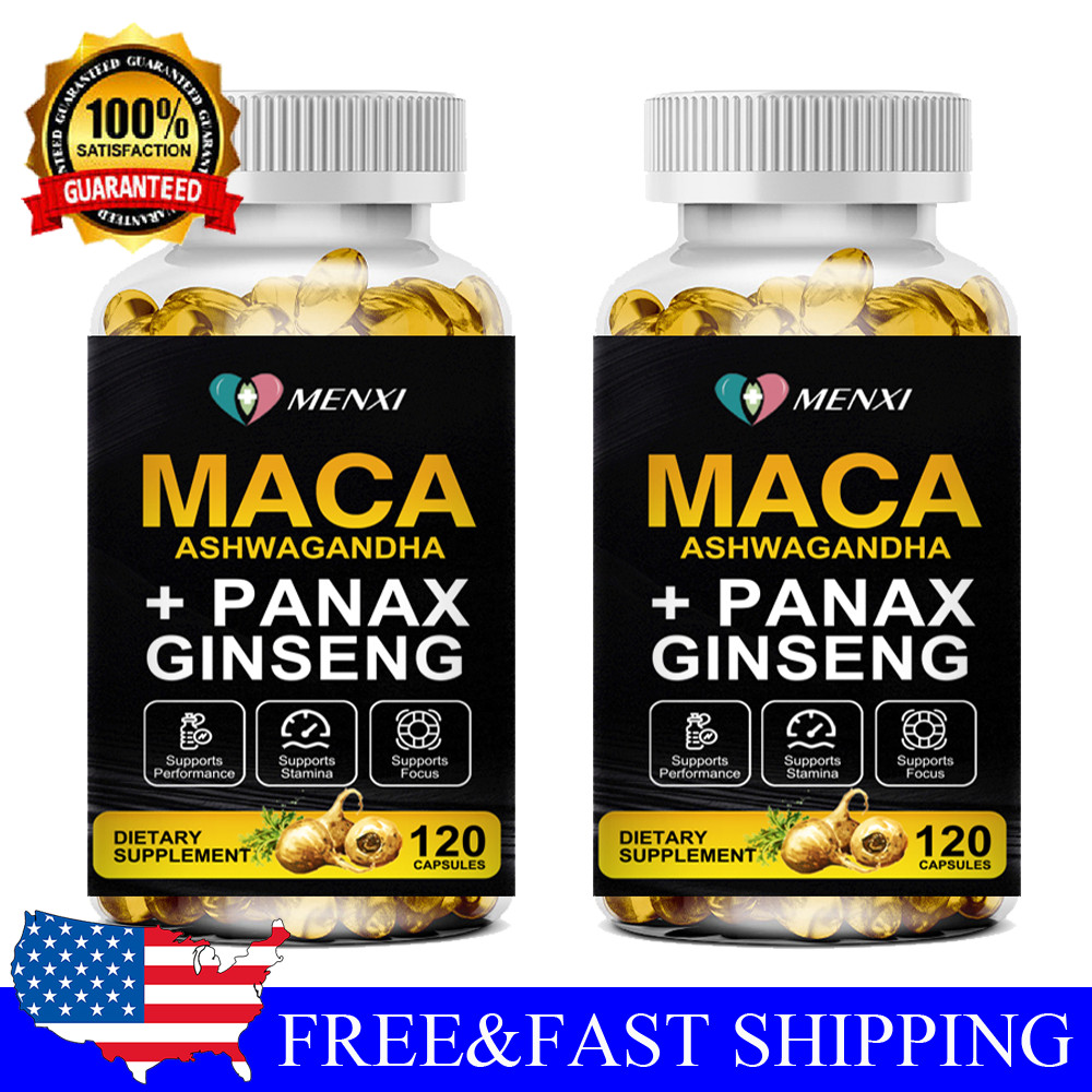 Maca Root Capsules 12000mg | 240 Pills | Red, Yellow, Black Maca By MENXI
