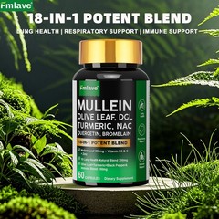 18-in-1 lung complex Mullein Extract Supplement for Lungs Detox and Cleanse 60ct