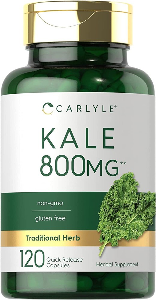 Kale Capsules | 800mg | 120 Count | Non-GMO and Gluten Free | by Carlyle