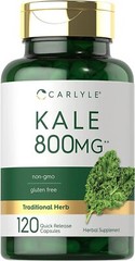 Kale Capsules | 800mg | 120 Count | Non-GMO and Gluten Free | by Carlyle