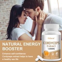 Cordyceps Extract 1000mg Capsules Improve Endurance & Strength Boost Energy