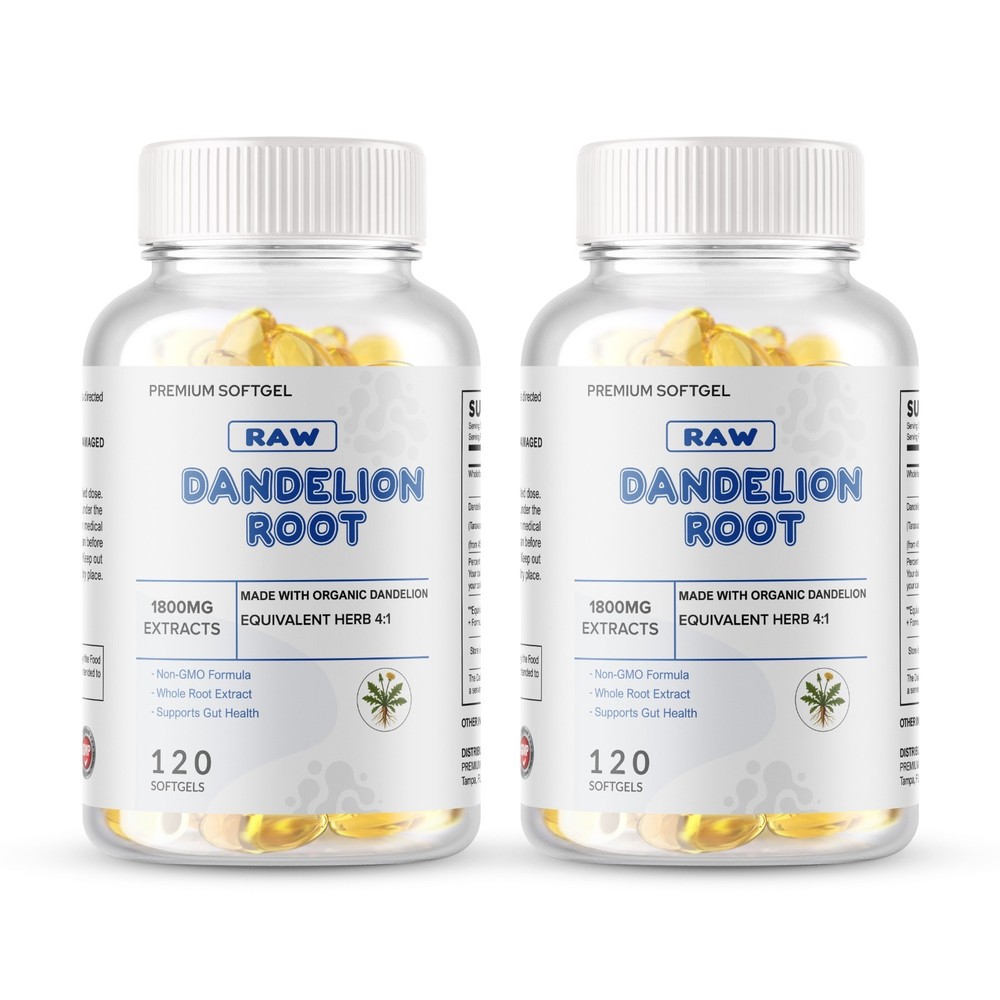 Dandelion Root 1800mg 240 Softgels Non-GMO Supports Digestion and Liver Health