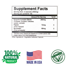 HEALTHY GUT DIGESTIVE SUPPORT, Amylase, Lipase, Protease, Lactase, Bromelain.