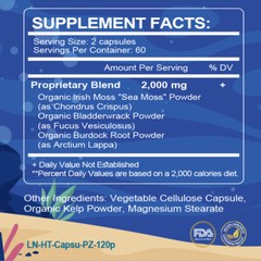 Organic Sea Moss Capsules – Advanced Formula for Immunity, Gut, & Energy 240ct