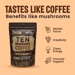 Mushroom Coffee Organic (60 Servings) 10 Mushrooms Mixed With Gourmet Arabica…