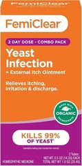 FemiClear Homeopathic 2 Day Dose Combo Yeast Infection External Itch Exp 2/2028