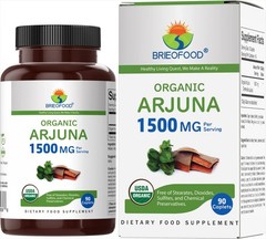 Organic Arjuna 1500mg – 45 Servings of Gluten-Free Vegetarian Health Support