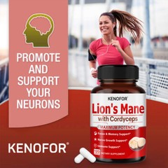 Lion’s Mane Supplement-Brain Booster,Support Focus, Cognition, Memory & Immunity