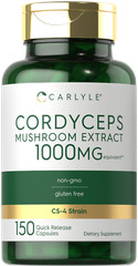 Cordyceps Mushroom 1000mg | 150 Capsules | CS-4 Mushroom Extract | by Carlyle