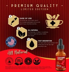 Cayenne Pepper Liquid Drops – Cayenne Extract / Tincture – DLX – USA