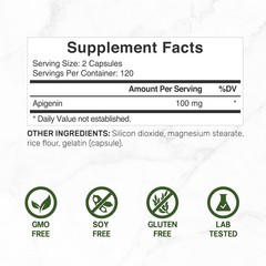 Apigenin, 100mg Per Serving, 240 Capsules – Raw Plant Extract from Chamomile…