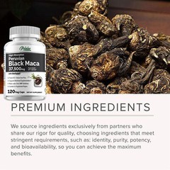 Peruvian Black Maca 37500mg – Natural Energy Booster, Testosterone Support