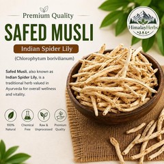 Safed Musli Root | Indian Spider Lily, Ayurvedic Herb for Wellness Chlorophytum