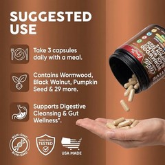 Clean Nutra Wormwood Black Walnut Pumpkin Seed Clove Oil Celery Garlic Grape Pap