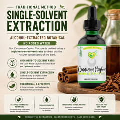 Cinnamon Ceylon Tincture Liquid Herb Drops Natural Extract Heart Supplement 2 oz
