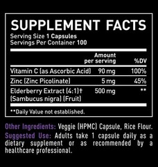 Zeal Naturals Max Strength Elderberry Capsules – 500mg, 100 Count (Pack of 1)