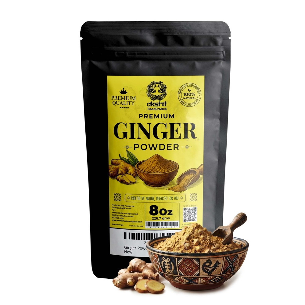 8 Oz Ginger Root Powder, Ground Pure Natural Zingiber Jengibre, Non-GMO