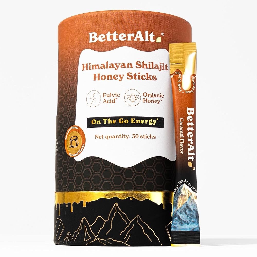 Better Alt Himilayan Shilajit Caramel On-The-Go Honey Sticks Exp 03/27