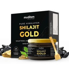 Muditam Ayurveda Shilajit Gold Resin 20g | 24K Gold | Boost Energy & Stamina D39