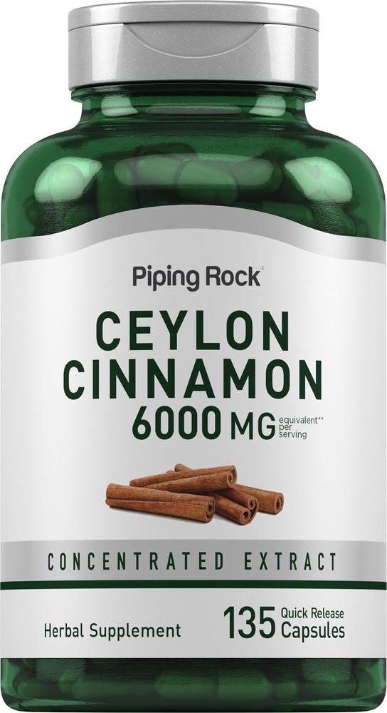 Piping Rock Ceylon Cinnamon | 135 Powder Capsules | 135 Count (Pack of 1)