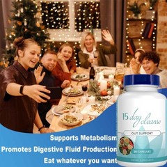 Advanced Gut Health Colon Support Immunity 15 Day Cleanse Detox 30 Capsules