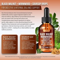 Wormwood Black Walnut Clove Liquid Drops Herbal Tincture 2 fl oz