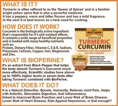 Premium Turmeric Curcumin Extract Pills 1000mg w/ Black Pepper Bioperine 60 Caps