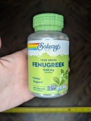 Solaray Fenugreek Seed 1240 mg 180 Capsules True Herbs Herbal Support